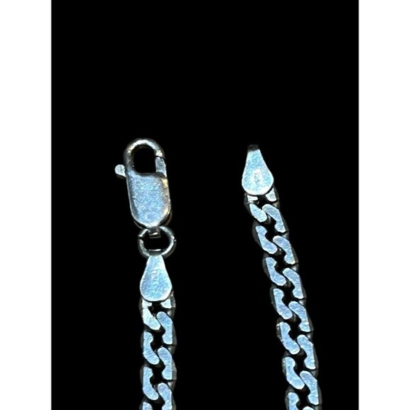 Mens Cuban Curb Link Chain Necklace 925 Sterling Silver 24 in Italy - Picture 7 of 7